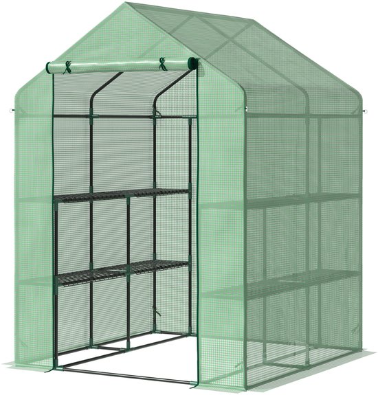 Foliekas Loopkas met 8 Planken bijv. voor Tomaten