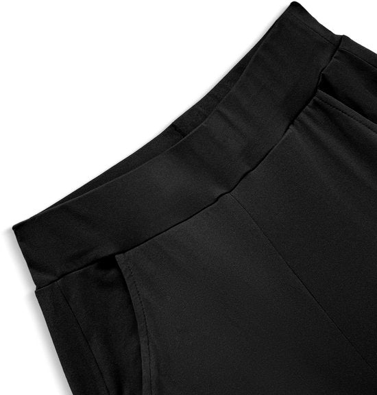 SparkNine Horizon flare broek - dames legging met zakken - petite pijplengte - L - zwart - hoge taille - stijlvol & elastisch - sportlegging