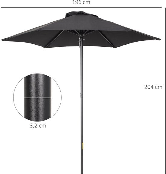 4goodz Parasol Ø196 - parasol voor Strand Balkon Tuin