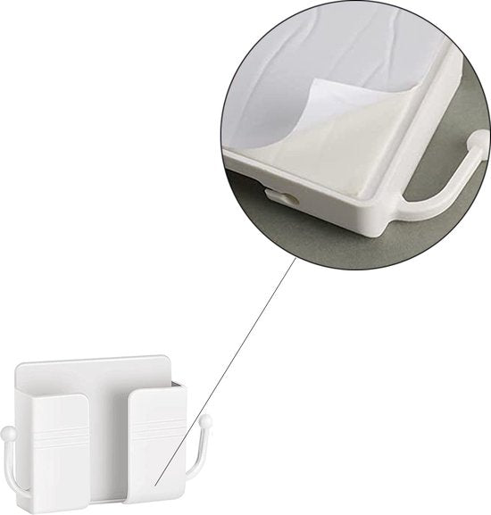 Afstandsbediening Houder - 6 Stuks - Wit - AB Houder- Houder voor Afstandsbediening voor aan de Muur - Remote Controll Holder
