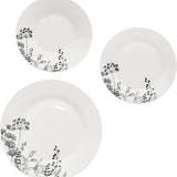 Porseleinen Serviesset Wild Flower 6-persoons 18-delig - Wit/Zwart