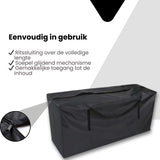Tuinkussentas - Zwart - 122 x 39 x 55 cm - Tuinkussenhoes - Opbergtas voor Tuinmeubelkussens - Tuinstoelkussentas - Tuinsetkussen Opbergtas - Opberghoes Tuinkussens