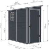 Westmann Kunststof Aanbouw Tuinschuur Hortus L -248x134x194cm - Grijs