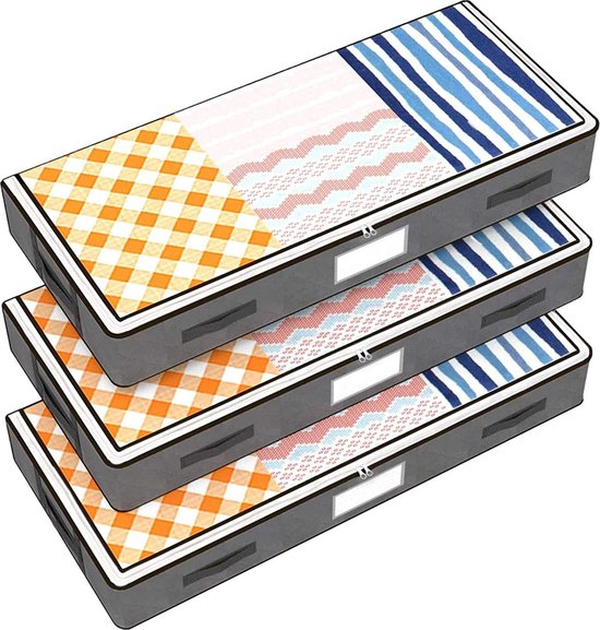 Bed Organizer - Ruime Opbergzakken - Grijs - 3 stuks