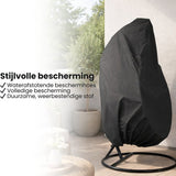 Beschermhoes Hangstoel Egg - Zwart - 190 x 115 cm - Waterproof - Universeel model - Hoes van Egg Chair - Waterdichte Beschermer voor Egg Stoel met Standaard