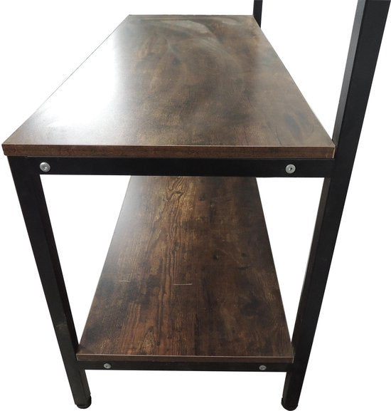 4livingz Stevige Retro Kapstok Bank 42x100x183 cm - zwart/bruin