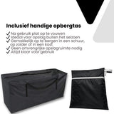 Tuinkussentas - Zwart - 173 x 76 x 51 cm - Opbergtas voor Tuinmeubelkussens - Tuinstoelkussentas - Tuinsetkussen Opbergtas