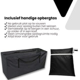 Tuinkussentas - Zwart - 116 x 47 x 52 cm - Opbergtas voor Tuinmeubelkussens - Tuinstoelkussentas - Tuinsetkussen Opbergtas