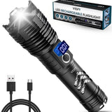 Vesfy LED Zaklamp Oplaadbaar - 10000 Lumen - 5 Lichtstanden - Militaire Zaklamp - IPX6 Waterdicht - Voor Noodpakket & Camping
