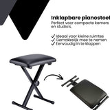 Pianokruk Verstelbaar - Zwart - In 3 Hoogtes verstelbaar - Pianokrukje Inklapbaar - Keyboard Kruk