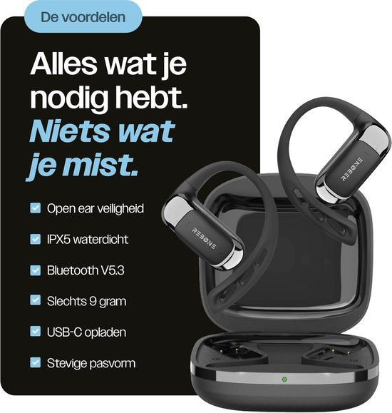 REBØNE® Sport Oortjes - Oordopjes Draadloos - Open ear - Draadloze - Bluetooth Koptelefoon