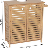 Wastafelonderkast Trinidad met Uitsparing met 2 planken - Wastafelmeubel MDF/Bamboe