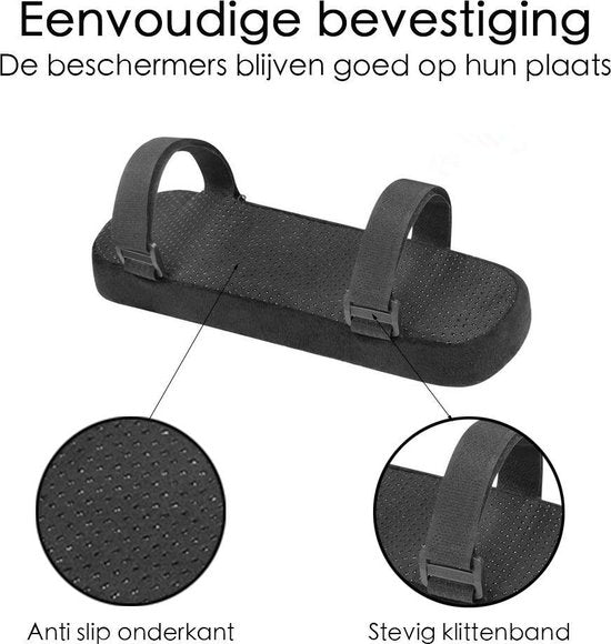 Armleuning Kussen Bureaustoel - 25,7 x 7,5 x 3 CM - Universeel - Zwart - 2 Stuks - Elleboog Kussen