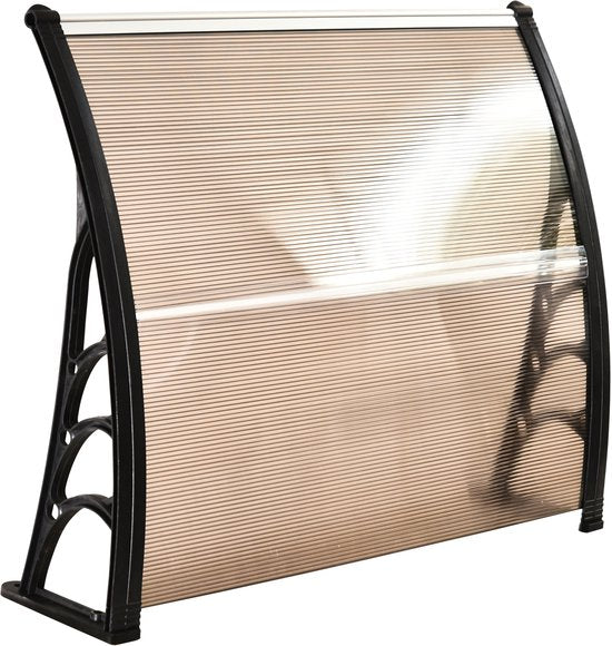 4goodz Deurluifel Afdak 80x120 cm - Overkapping polycarbonaat - Bruin