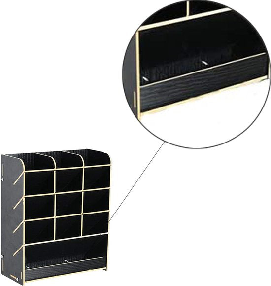 Bureau Organizer Hout - Pennenbakje - Desk Organizer - Pennenhouder - Bureau