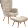4goodz Oor-Fauteuil met Voetenbank Ribfluweel Optiek - Bruin