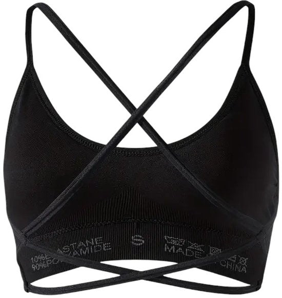 SparkNine Breeze sportbeha - beugelloos - kruislingsbandjes - S - zwart - ademend - open rug - met verwijderbare vulling