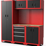 Feistos Gereedschapswand Hoog Juno 2- 46x198x198 cm - Zwart/Rood