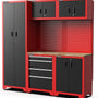 Feistos Gereedschapswand Hoog Juno 2- 46x198x198 cm - Zwart/Rood