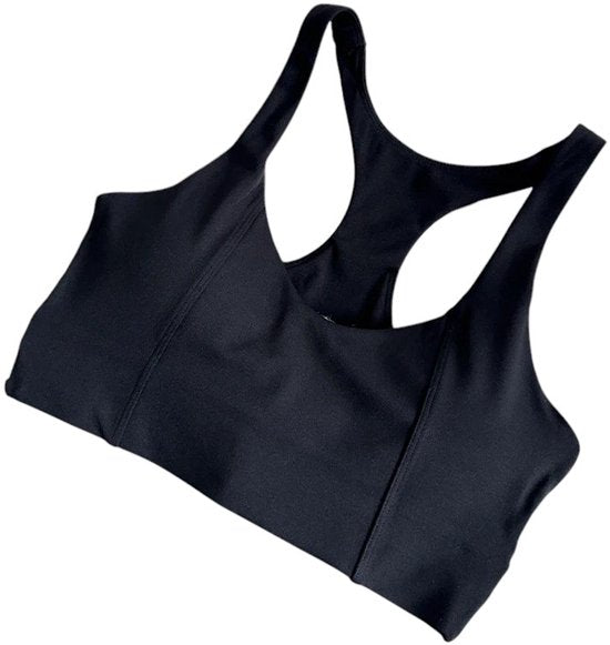 SparkNine Style Sport-BH - met gekruiste rugbandjes - M - zwart - zacht - ademend - stijlvol