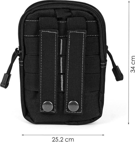 Heuptas Nylon - Schoudertas - Zwart - Veel Opbergruimte - Heuptasje Dames - Heuptasje Heren - Schoudertas Heren Crossbody - Schoudertas Dames Crossbody