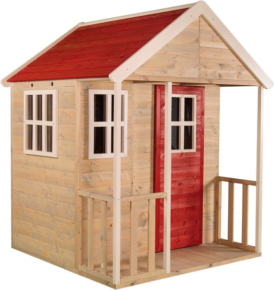 Wendi Toys Speelhuis Gecko WTM18 - 120x120x155cm - Bruin-Rood