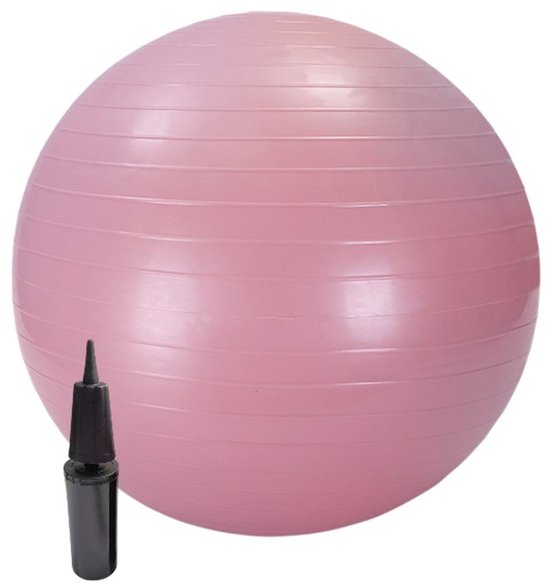 Yoga bal - Roze - inclusief pomp - Fitness bal - Zwangerschapsbal - 75 cm - Stevig & duurzaam