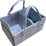 Luiertas Vilt - Grijs - Vilt - 32 x 22 x 19 cm - Luier Organizer - Draagbare Organiser met Handige Vakken - Verzorgingstas