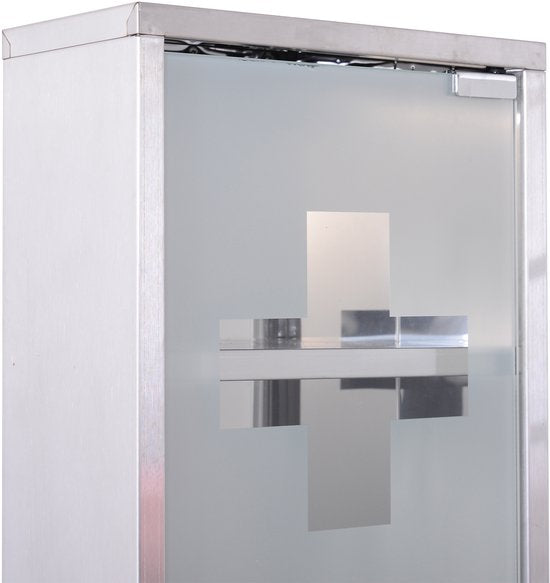 4goodz Medicijnkastje EHBO-kastje met slot RVS 12x25x48 cm
