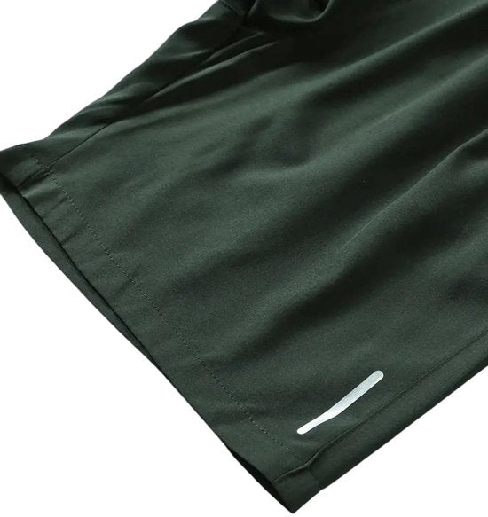 SparkNine Apex fitnesshort - sportbroek - met ritszakken - XXL - groen - functioneel - sneldrogend & ademend - elastische band met trekkoord