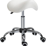 Ergonomische Zadelkruk Kunstleer Amazonekruk in Hoogte Verstelbaar 49-61 cm - Wit