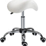 Ergonomische Zadelkruk Kunstleer Amazonekruk in Hoogte Verstelbaar 49-61 cm - Wit