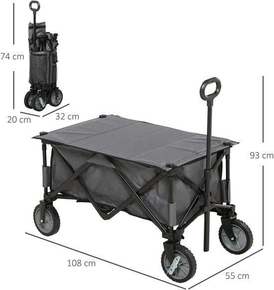 4goodz Strandwagen opvouwbaar met Tafel Afdekking - 5 zakken
