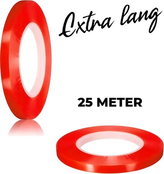 24ME® 25 Meter Zeer Dun Transparant Dubbelzijdig Tape - Ultra Strong - Montagetape - Dubbelzijdige Tape - Voor binnen- en buitengebruik