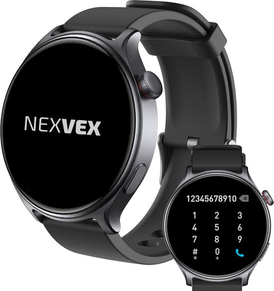 Nexvex® Ultra 2X Smartwatch - Sporthorloge met Belfunctie - Bloeddrukmeter - Stappenteller - Hartslagmeter - Bluetooth Activity Tracker - Android, iOS - 1.46 Inch - Zwart - Siliconen