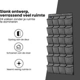 Schoenenkast Hangend - Schoenenzak 24 vakken - Opbergen van Schoenen aan Deur - Schoenenzak Grijs - Oplossing voor rondslingerende schoenen - Hoogwaardige Schoenenkast