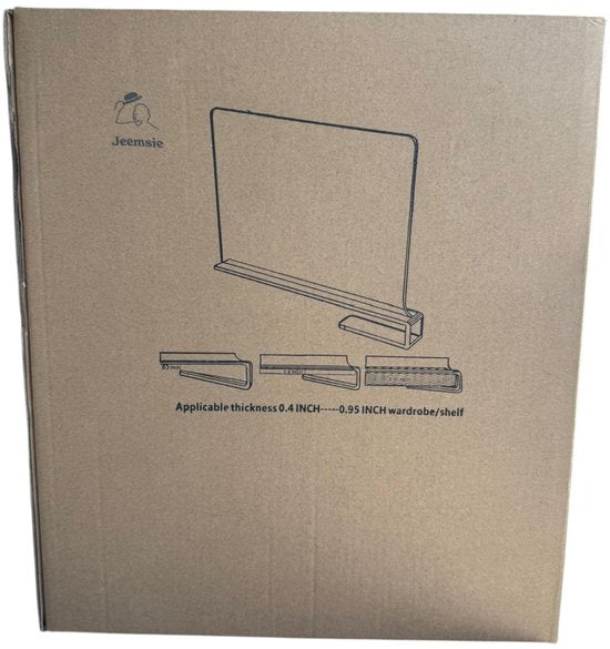 Kastverdelers – 4 stuks – Acryl Plankverdelers voor Kledingkast & Opbergkast – 30 x 20,5 cm – Stevige Schapverdelers – Zonder Boren – Heldere Organizers