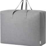 Grote Opbergtas met Rits – 58×46×28 cm – Opbergzak voor Dekbedden, Kleding & Beddengoed – Stevig & Ademend – Grijs