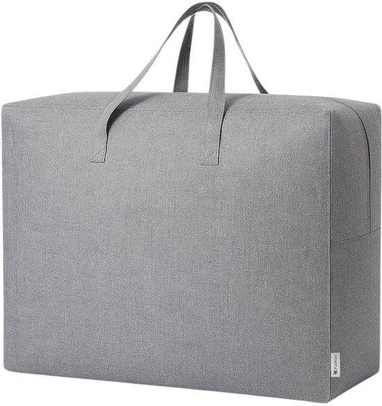 Grote Opbergtas met Rits – 58×46×28 cm – Opbergzak voor Dekbedden, Kleding & Beddengoed – Stevig & Ademend – Grijs