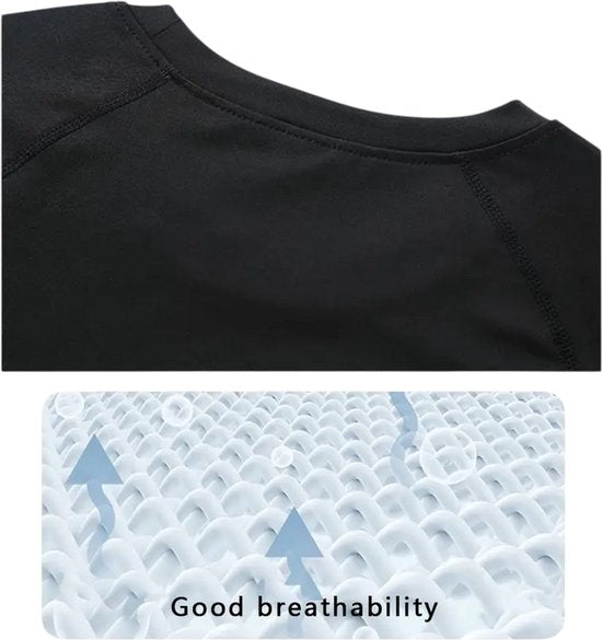 SparkNine Aeroflex heren sport t-shirt - strakke & aansluitende fit - XXL - zwart - ademend & sneldrogend - elastisch
