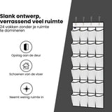 Schoenenkast Hangend - Schoenenzak 24 vakken - Opbergen van Schoenen aan Deur - Schoenenzak Wit - Oplossing voor rondslingerende schoenen - Hoogwaardige Schoenenkast