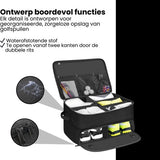 Golf Organizer Tas voor Kofferbak – Golf Accessoire Opbergbox met Schoenenvak – Waterafstotende Golf Opbergtas met Verstelbare Vakken – Golf Cadeau voor Heren & Dames – Zwart