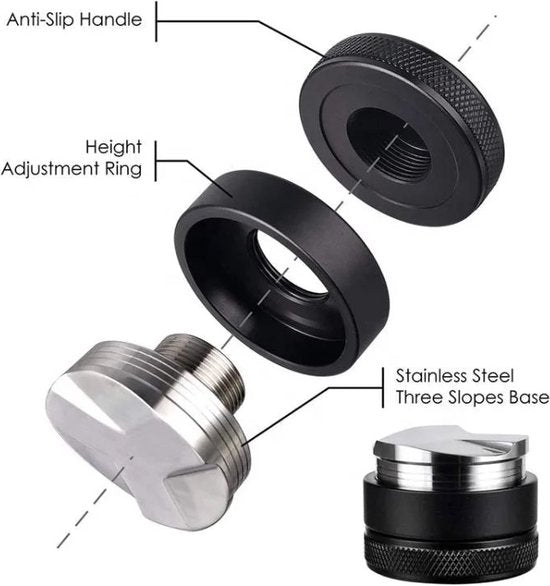Koffieverdeler - 51mm – Koffie Distributeur – Espresso Verdeler – Coffee Distributor - Koffiemachine – Espressomachine - Zwart