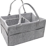 Luiertas Vilt - Grijs - Vilt - 32 x 22 x 19 cm - Luier Organizer - Draagbare Organiser met Handige Vakken - Verzorgingstas