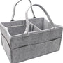 Luiertas Vilt - Grijs - Vilt - 32 x 22 x 19 cm - Luier Organizer - Draagbare Organiser met Handige Vakken - Verzorgingstas