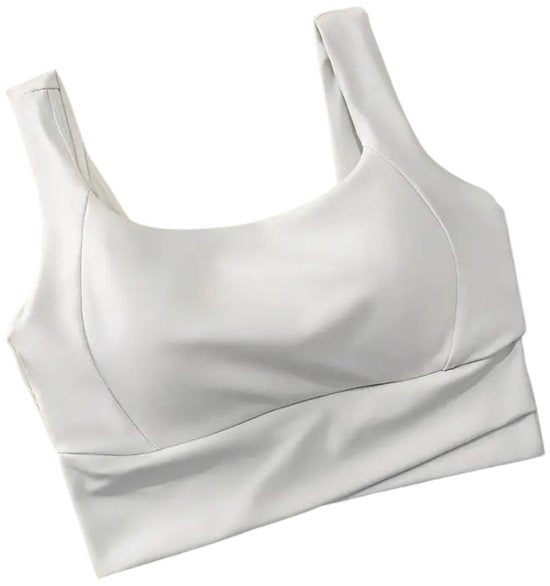 SparkNine Flexaura sport BH - stijlvolle sportbeha - ingebouwde pads - XXL - lichtgroen - high support ondersteuning - cross design
