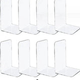Boekensteun Plexiglas - 8 Stuks - Boekensteunen - Plank Organizer - Doorzichtig Boekenstandaard - Boeksteun - Boekenhouder - Boekenrek – Transparant
