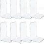 Boekensteun Plexiglas - 8 Stuks - Boekensteunen - Plank Organizer - Doorzichtig Boekenstandaard - Boeksteun - Boekenhouder - Boekenrek – Transparant