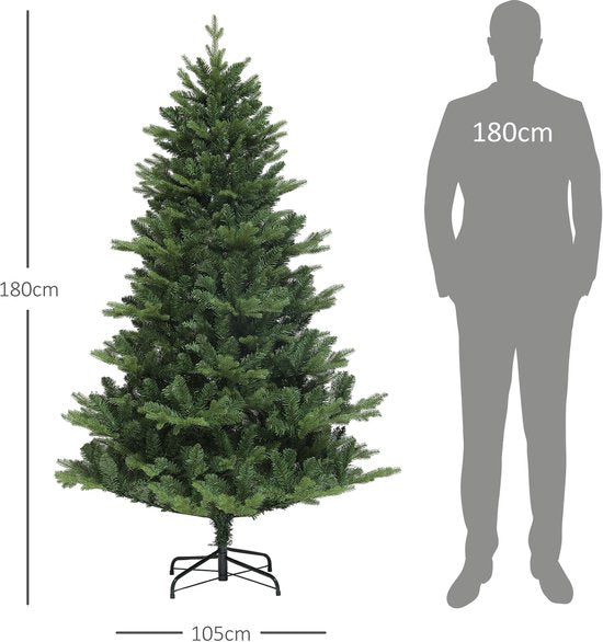 Homcom Kerstboom - natuurgetrouw - breed Ø105 x 180 cm - Groen
