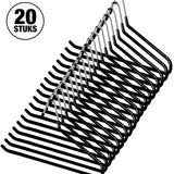 Luxe Broekhanger – 20 stuks – Metalen Kledinghangers – Kledingkast Organizer – Kleerhangers – Ruimtebesparende Broekhangers – Anti-slip - Zwart